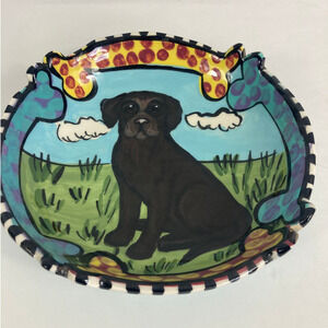 Hand Made Labrador Retriever Ceramic Bowl
